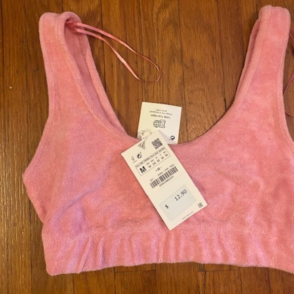 Zara - Terry Cloth Pink Bra - Picture 1 of 2